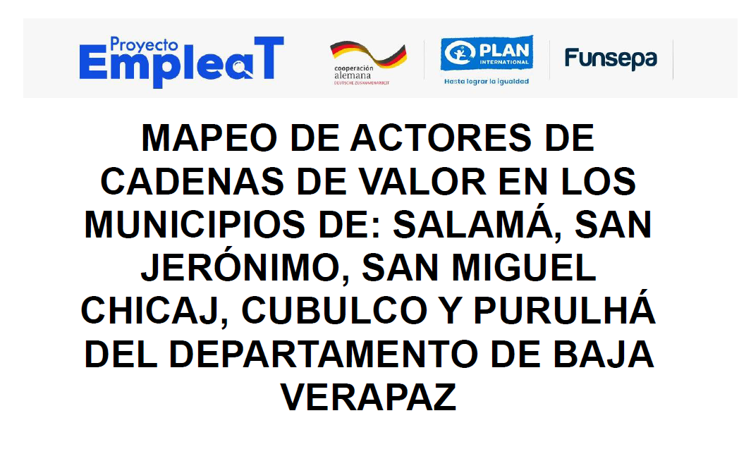 Portada de Sistematización de cadenas de valor Baja Verapaz